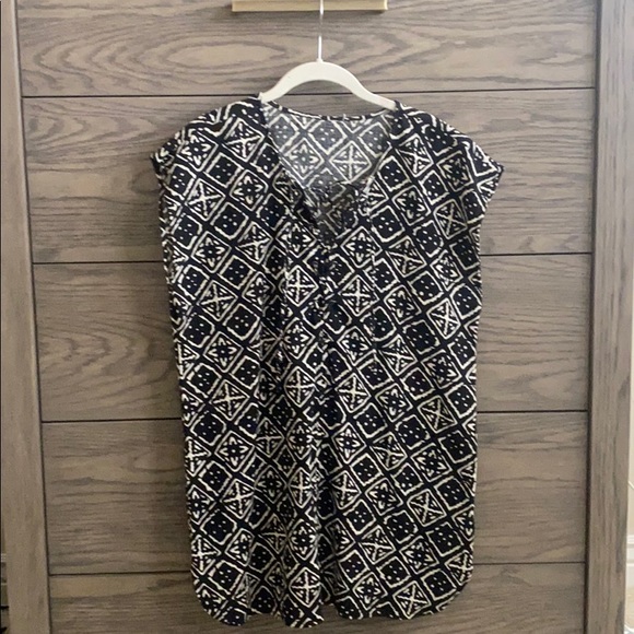 Black and white patterned tunic / long top - Picture 1 of 4